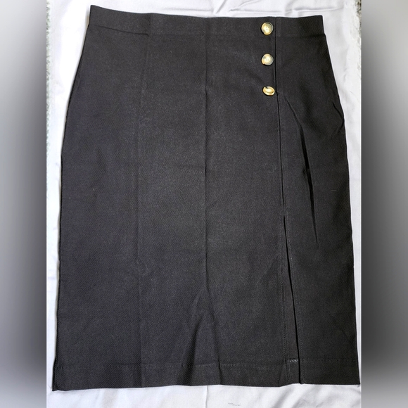 Jules & Leopold Dresses & Skirts - Jules‎ & Leopold Elegant Black Skirt with Faux Buttons size XL